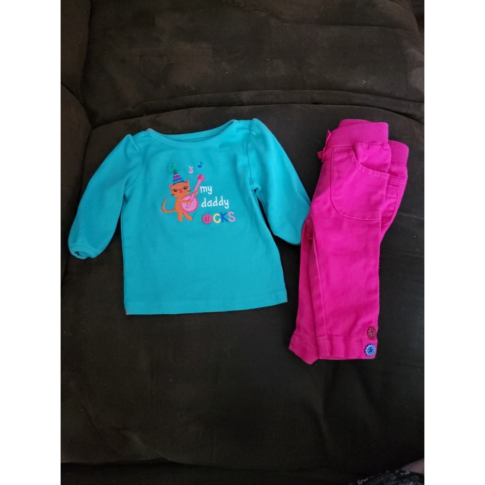 Gymboree sweet music my daddy rocks outfit top pants 3 6 months